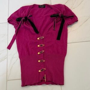 Agent Provocateur Knit Top with Black Bow Ties